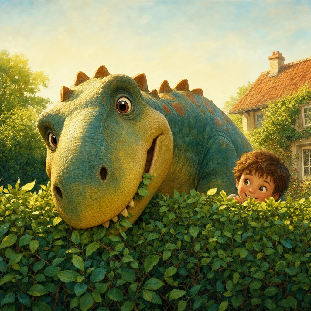 Il y a un dinosaure dans le jardin