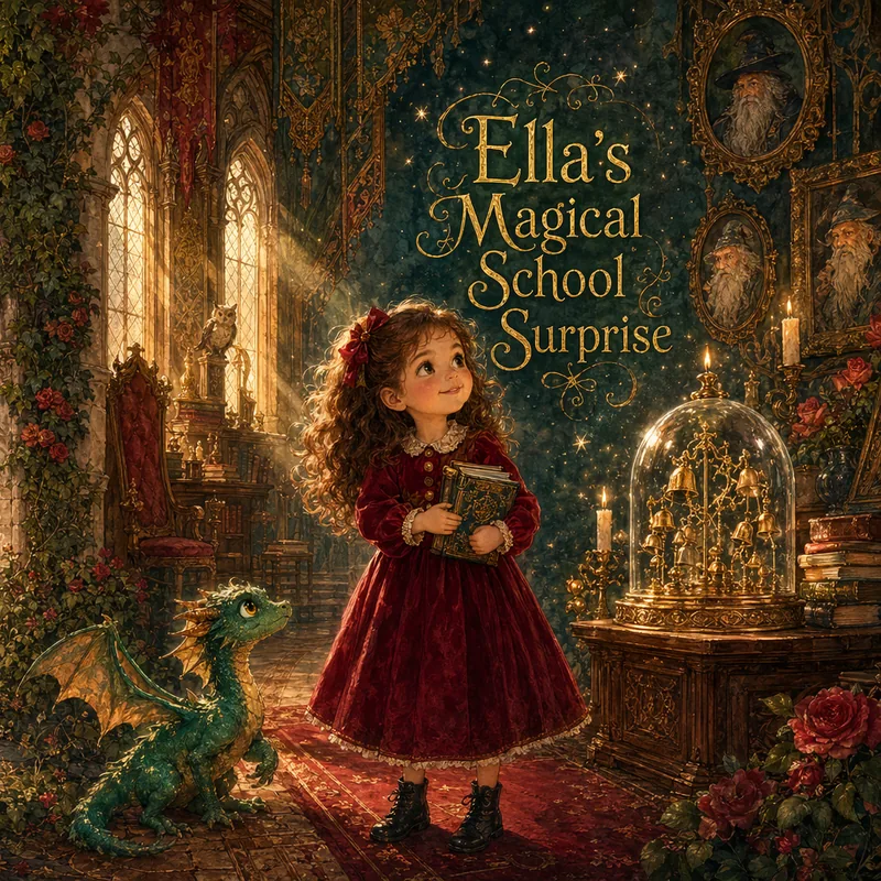 Couverture du livre pour enfant personnalisé La surprise magique d'Ella à l'école