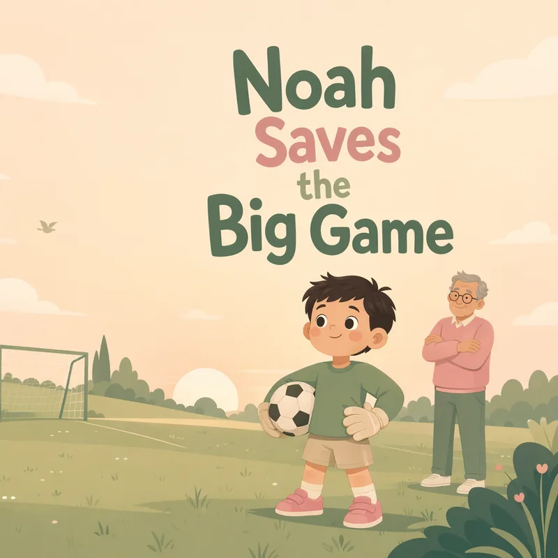 Couverture du livre pour enfant personnalisé Noah sauve le grand match