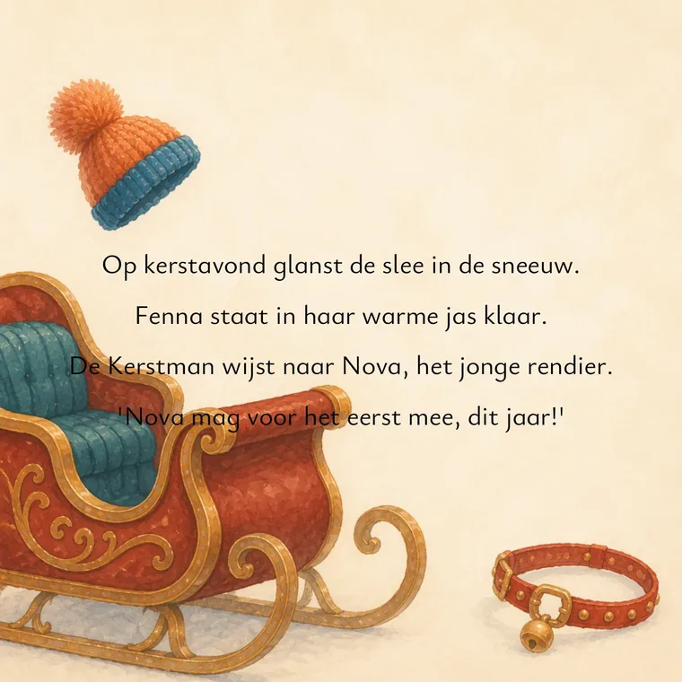 Fenna rencontre Nova le renne près de l’étable bien chaude, le Père Noël est là aussi