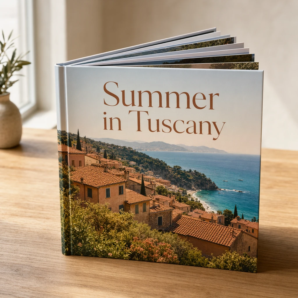 Exemple de couverture d'un livre photo de vacances